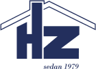 HZ Bygg - Logotyp med tak över bokstäverna HZ